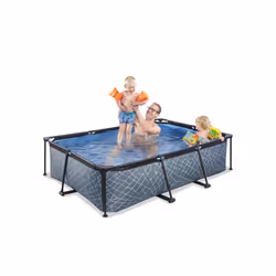 EXIT Piscine Stone 220x150x65cm avec pompe filtrante - grise - Vue supplémentaire 4