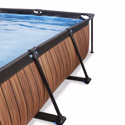 EXIT Piscine Wood 220x150x65cm avec pompe filtrante - marron