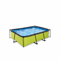 EXIT Piscine Lime 220x150x65cm avec pompe filtrante - vert, 1800 L, Piscine hors sol, Enfants et adultes, 3 personne(s), Rési ...