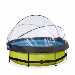 EXIT Piscine couverte Lime ø300x76cm avec pompe filtrante - vert, 4383 L, Piscine hors sol, Enfants et adultes, 4 personne(s) ...