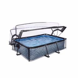 EXIT Piscine couverte Stone 220x150x65cm avec pompe filtrante - grise - Vue supplémentaire 2