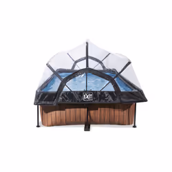EXIT Piscine couverte Wood 220x150x65cm avec pompe filtrante - marron - Vue supplémentaire 4