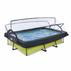 EXIT Piscine couverte Lime 300x200x65cm avec pompe filtrante - vert, 3700 L, Piscine hors sol, Enfants et adultes, 4 personne ...