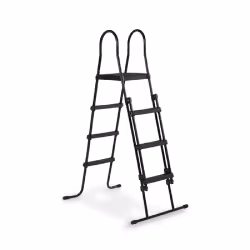EXIT Échelle de piscine pour hauteur de cadre de 108-122cm - noir, Echelle, Noir, Métal, Plastique, 120 kg, 6 étapes, 107 cm