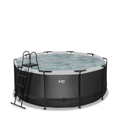 EXIT Piscine Black Leather ø360x122cm avec pompe filtrante - noir