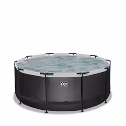 EXIT Piscine Black Leather ø360x122cm avec pompe filtrante - noir