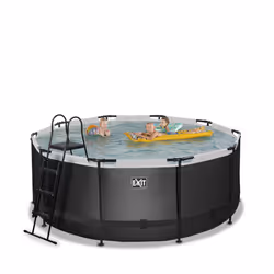 EXIT Piscine Black Leather ø360x122cm avec pompe filtrante - noir - Vue supplémentaire 4