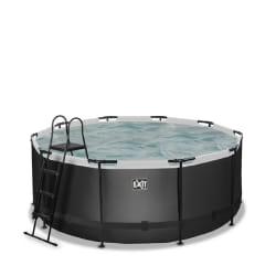 EXIT Piscine Black Leather ø360x122cm avec pompe filtrante à sable - noir