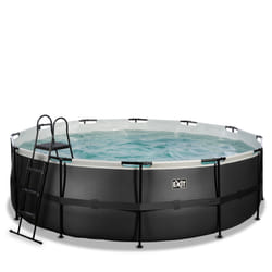 EXIT Piscine Black Leather ø450x122cm avec pompe filtrante à sable - noir