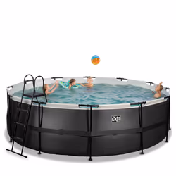EXIT Piscine Black Leather ø450x122cm avec pompe filtrante à sable - noir - Vue supplémentaire 5