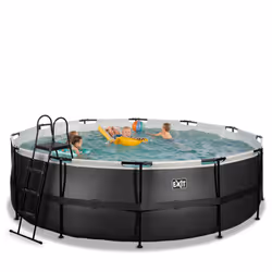 EXIT Piscine Black Leather ø450x122cm avec pompe filtrante à sable - noir - Vue supplémentaire 6