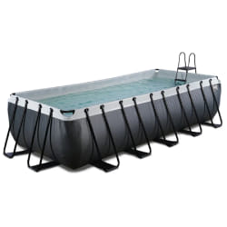 EXIT Piscine Black Leather 540x250x122cm avec pompe filtrante à sable - noir