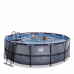 EXIT Piscine Stone ø427x122cm avec pompe filtrante - grise - Vue supplémentaire 5