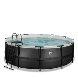 EXIT Piscine Black Leather ø427x122cm avec pompe filtrante - noir