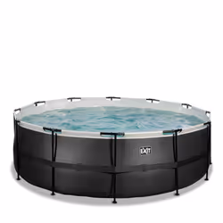 EXIT Piscine Black Leather ø427x122cm avec pompe filtrante - noir