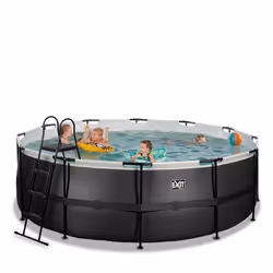 EXIT Piscine Black Leather ø427x122cm avec pompe filtrante - noir - Vue supplémentaire 4