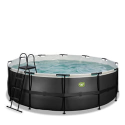 EXIT Piscine Black Leather ø427x122cm avec pompe filtrante à sable - noir