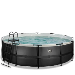EXIT Piscine Black Leather ø488x122cm avec pompe filtrante - noir