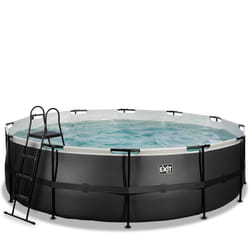 EXIT Piscine Black Leather ø488x122cm avec pompe filtrante à sable - noir