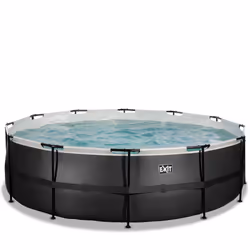 EXIT Piscine Black Leather ø488x122cm avec pompe filtrante à sable - noir