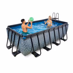 EXIT Piscine Stone 400x200x122cm avec pompe filtrante - grise - Vue supplémentaire 6