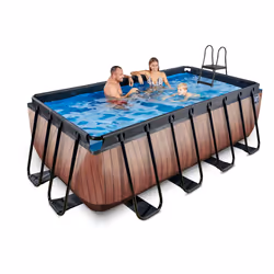 EXIT Piscine Wood 400x200x122cm avec pompe filtrante - marron - Vue supplémentaire 5