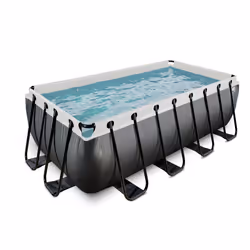 EXIT Piscine Black Leather 400x200x122cm avec pompe filtrante - noir