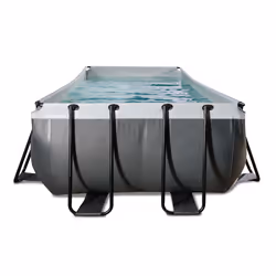 EXIT Piscine Black Leather 400x200x122cm avec pompe filtrante - noir