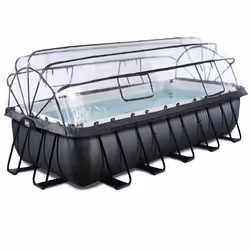 EXIT Piscine couverte Black Leather 540x250x122cm avec pompe filtrante à sable - noir, 13465 L, Piscine hors sol, Enfants et  ...