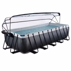 EXIT Piscine couverte Black Leather 540x250x122cm avec pompe filtrante à sable - noir