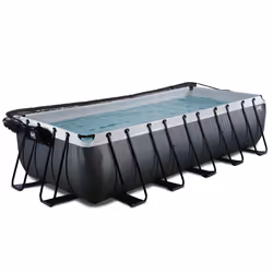 EXIT Piscine couverte Black Leather 540x250x122cm avec pompe filtrante à sable - noir