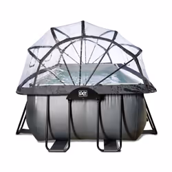 EXIT Piscine couverte Black Leather 540x250x122cm avec pompe filtrante à sable - noir - Vue supplémentaire 4
