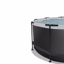 EXIT Piscine couverte Black Leather ø360x122cm avec pompe filtrante à sable et à chaleur - noir - Vue supplémentaire 4