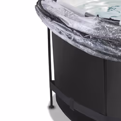 EXIT Piscine couverte Black Leather ø360x122cm avec pompe filtrante à sable et à chaleur - noir - Vue supplémentaire 5
