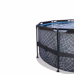 EXIT Piscine couverte Stone ø488x122cm avec pompe filtrante à sable - grise - Vue supplémentaire 4