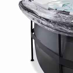 EXIT Piscine couverte Black Leather ø488x122cm avec pompe filtrante à sable - noir - Vue supplémentaire 5