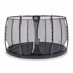 EXIT Dynamic trampoline enterré au niveau du sol ø366cm avec filet de sécurité - noir