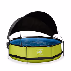 EXIT Piscine Lime ø300x76cm avec voile d'ombrage et pompe filtrante - vert, 4383 L, Piscine hors sol, Enfants et adultes, 4 p ...