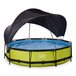 EXIT Piscine Lime ø360x76cm avec voile d'ombrage et pompe filtrante - vert