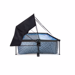 EXIT Piscine Stone 220x150x65cm avec voile d'ombrage et pompe filtrante - grise - Vue supplémentaire 4