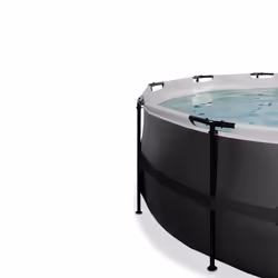 EXIT Piscine couverte Black Leather ø427x122cm avec pompe filtrante à sable et à chaleur - noir - Vue supplémentaire 4
