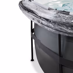 EXIT Piscine couverte Black Leather ø427x122cm avec pompe filtrante à sable et à chaleur - noir - Vue supplémentaire 5