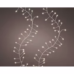 Guirlande compacte Microleds, extérieur, clignotante, 960 leds, white cool, 220v 6w, 8 fonctions, cablemetallic, cablepower s ...
