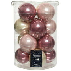 Boules de Noël en verre à suspendre 8 cm Rose et Perle. 16 sept.