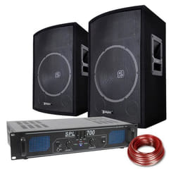 Enceintes DJ - SkyTec - SL12 - 12 Pouces - 700W - Amplificateur Inclus