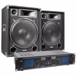Enceinte passive - SkyTec - MAX15 - 1000W - Amplificateur 2 x 500W - Câbles intégrés