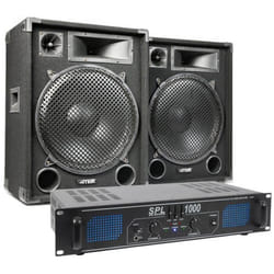 Enceinte passive - SkyTec - MAX15 - 1000W - Amplificateur 2 x 500W - Câbles intégrés
