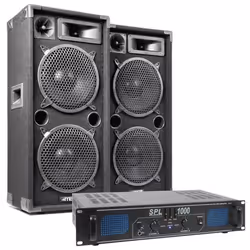 Enceinte Passive - MAX - MAX210 - 1000W - Woofer 2x10 pouces - Amplificateur SkyTec SPL1000