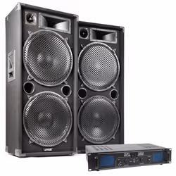 Enceinte Passive - MAX - MAX215 - 2000 W - Amplificateur Skytec SPL2000 - Woofer 2x15 pouces