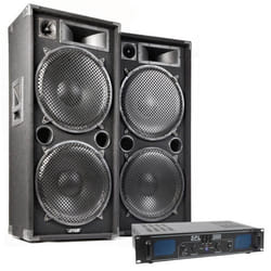 Enceinte Passive - MAX - MAX215 - 2000 W - Amplificateur Skytec SPL2000 - Woofer 2x15 pouces